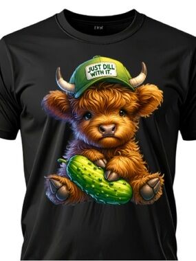 Highland Cow Black Graphic Tee
